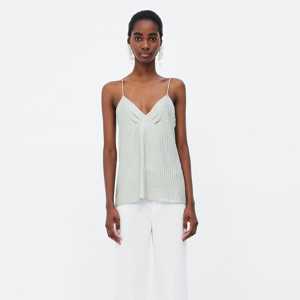 NWT Zara Sparkly Ribbed Top Straps - Picture 4 of 8